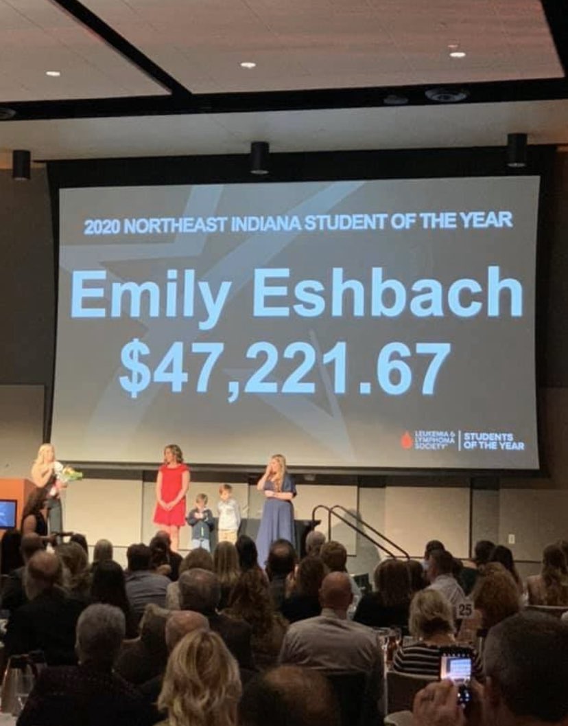 BaronSwimming's tweet photo. So proud of Emily Eshbach 2020 Northeast Indiana Student of the Year for raising $47,221.67 for the Leukemia and Lymphoma society. Way to go Emily! https://t.co/p3H6HO7F4z
