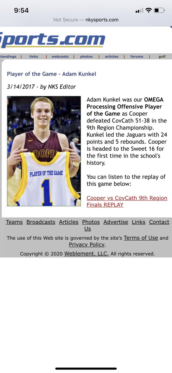 NKYSports's tweet photo. Pretty cool watching a former https://t.co/VsvLvBQxb8 @OMEGAProcessing POG on @espn playing for Belmont and leading them in scoring and to the OVC Championship @cooperjagsbb @OVCSports @AKunK05 https://t.co/AN0faEjYba