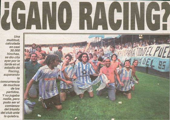 DataRacingOK's tweet photo. El 7 de marzo de 1999 #RACING sufría su peor crisis y debía jugar en el Cilindro, pero la justicia no lo dejó.

Los hinchas coparon igual el estadio y demostraron que este amor nunca va a dejar de existir.

Por eso, hoy celebramos el #DíaDelHinchaDeRacing.

¡FELIZ DÍA ACADÉMICOS! https://t.co/qGifIOv3lk