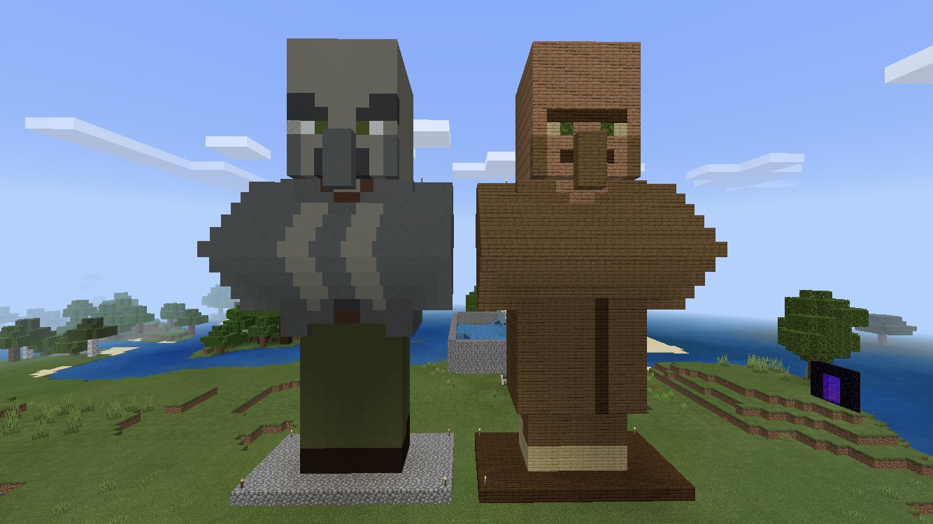 マイクラ中毒者 村人像の隣にヴィンディ像建てるなんてなんかやばいよな マイクラpe マインクラフト Minecraft 建造物 村人 ヴィンディケーター T Co 1kkmfja0kv Twitter