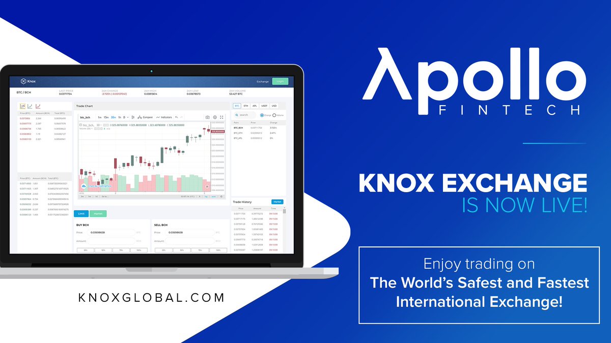 Trading is now live on https://t.co/W5FGGCiQ0j! Knox provides comprehensive  security, exceptional accessibility, and unmatched simplicity. Knox  eradicates traditional barriers into crypto by combining physical  locations, partnerships, fiat and more ...