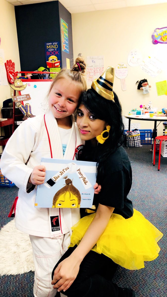 quadri_huma's tweet photo. My sweet Isabella was “Noor” from Jiu-Jitsu Ponytail.She looked great portraying her charcter.
Fun and great book to read.
@jjponytail 
@CFISD_ELAR2_5 
@rennellredhawks 
#wearerennell
@mirkhalidali https://t.co/D3aDy3UqG4