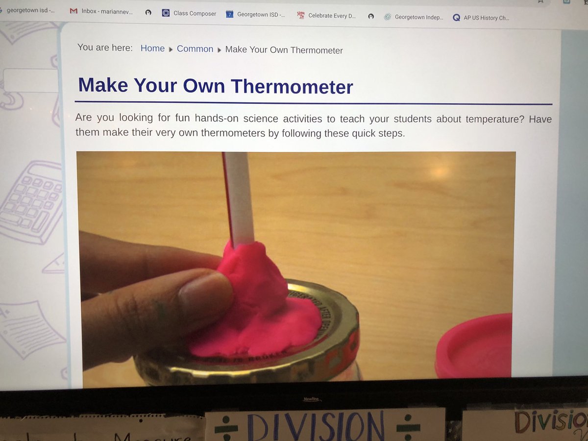Voeller5thgrade's tweet photo. Learning about weather tools by making thermometers #teamgisd #coopercougs #gisd https://t.co/ctj6UD2G5i