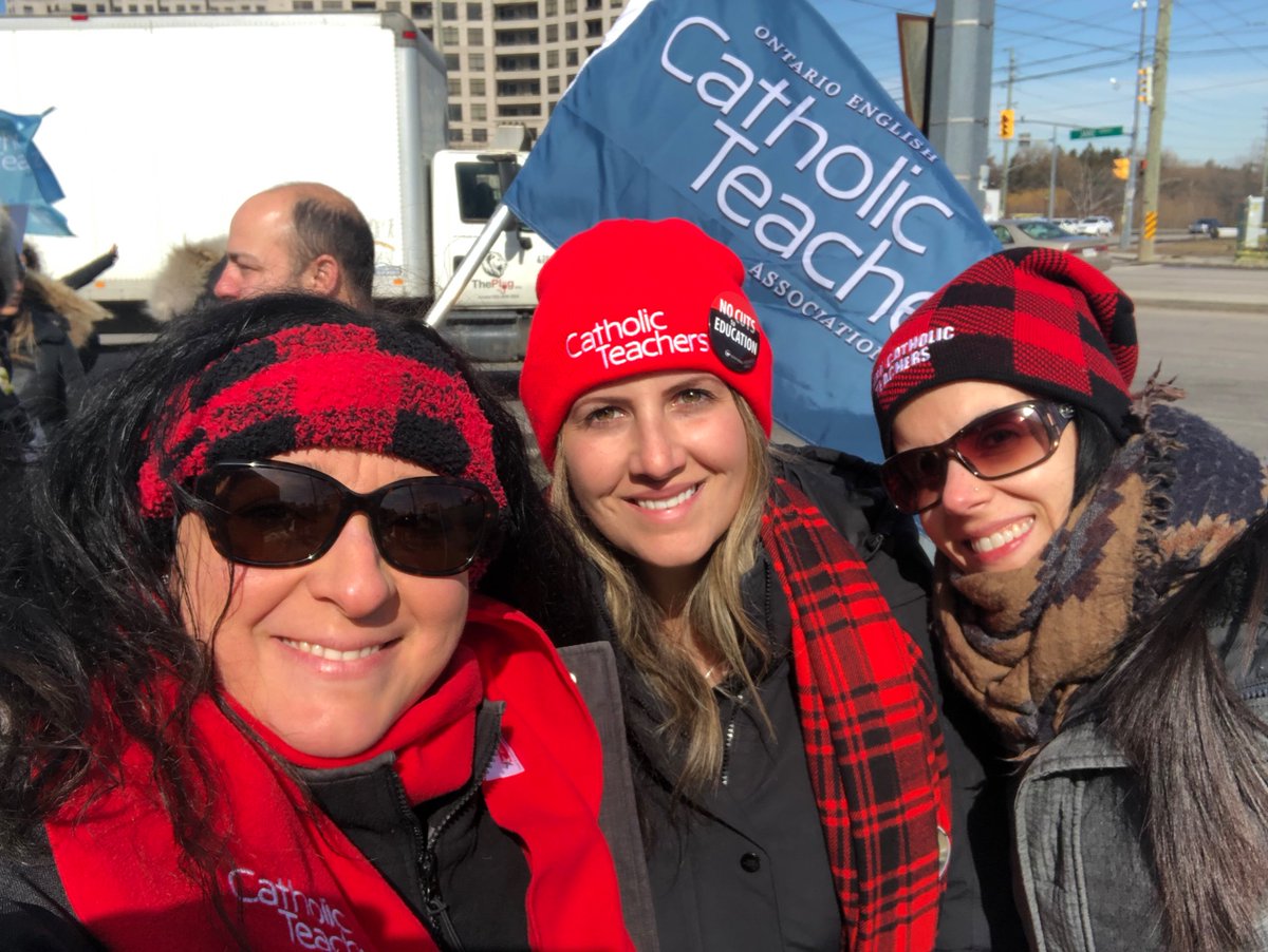 GalatiLoredana's tweet photo. Day 4- In solidarity for the love of STUDENTS &amp; education! Cuts really do hurt EVERYONE! A special shout out to our fabulous admin, support staff &amp; PASTOR who stand behind us! @StAndreParish #oectastrong #RedForEd https://t.co/PeRTaV2Jl4