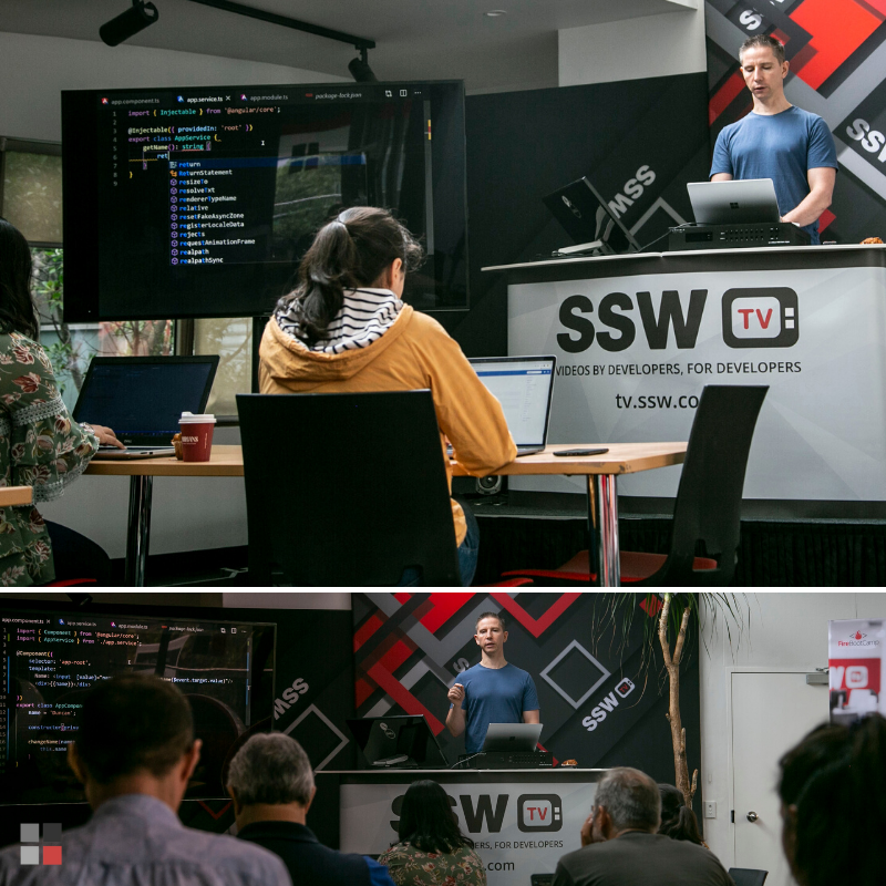 AngularHackDay's tweet image. Hacking is live at our #AngularHackDay! @dunchunter and @kuncevic presented introductions to #Angular. Now SSW's @matteightyate is mentoring & helping devs to develop their own #app. Soon we will decide on who built the best one. Stick around to find out!