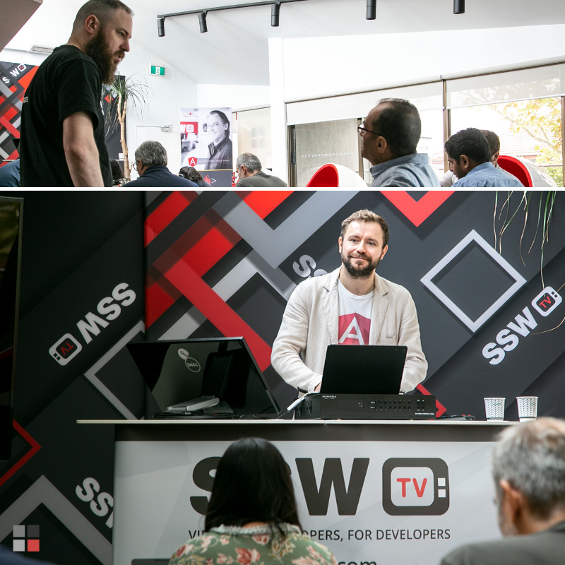 AngularHackDay's tweet image. Hacking is live at our #AngularHackDay! @dunchunter and @kuncevic presented introductions to #Angular. Now SSW's @matteightyate is mentoring & helping devs to develop their own #app. Soon we will decide on who built the best one. Stick around to find out!