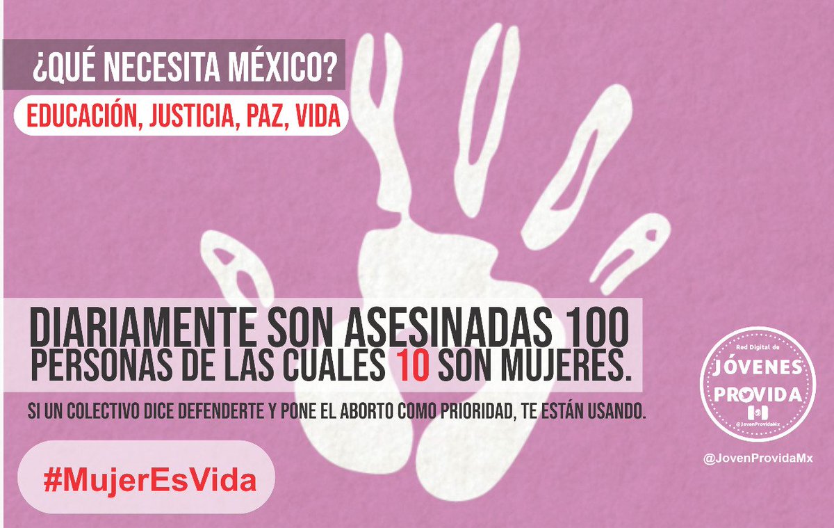 JovenProvidaMx's tweet photo. #MujerEsVida
El aborto no es la solución, lo que necesita México es EDUCACIÓN.
Educación para TODOS, en la paz, en la justicia, en el valor y respeto a la VIDA.
@lopezobrador_ https://t.co/vKcwUUXa8P