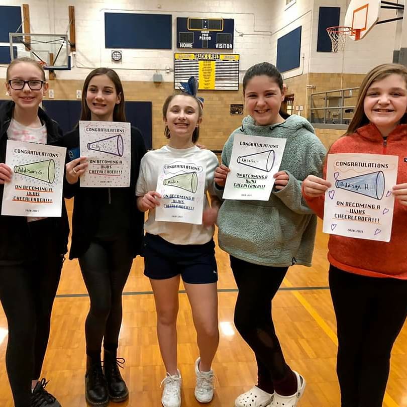 Congrats to these Eagles for making the 7th grade Junior High Cheer Squad tonight! #hardworkpaysoff #fabfive #eaglesforever #futurepanthers