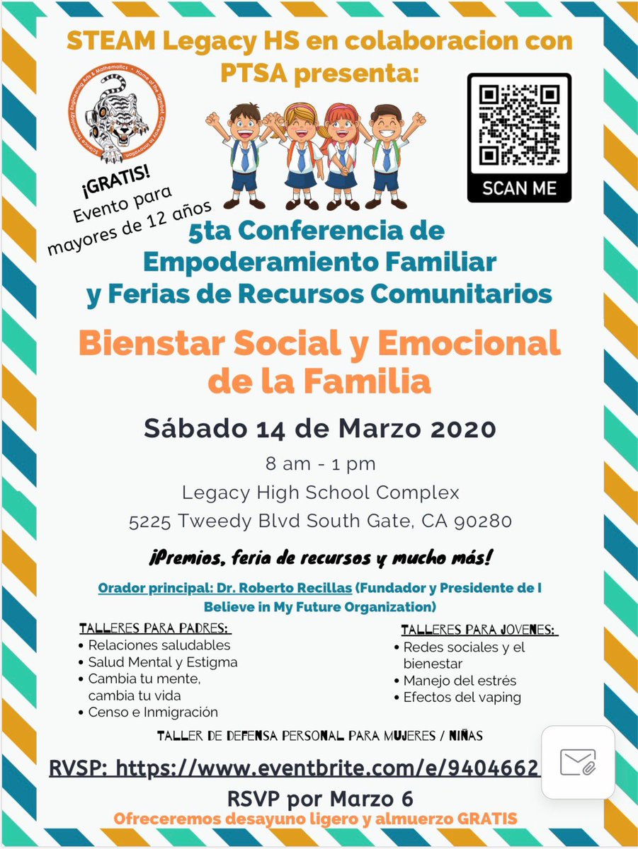 steam_legacy's tweet photo. See you at our 5th annual Parent Empowerment day.... Saturday, March 14, 2020 from 8-1! #parentempowerment #steamparents #steamlegacyhighschool @lausdLDE @CoS_South_Gate @LASchools https://t.co/WyWRU9QUZO