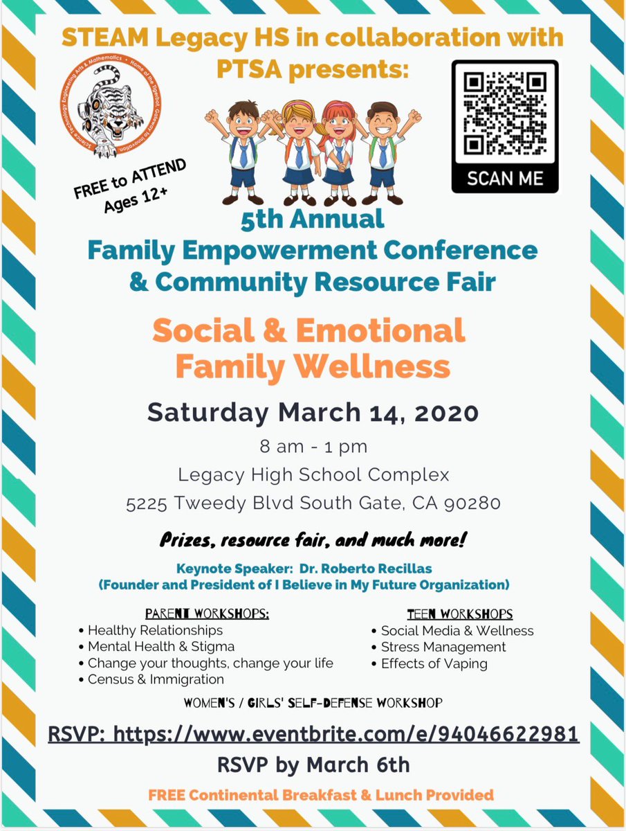 steam_legacy's tweet photo. See you at our 5th annual Parent Empowerment day.... Saturday, March 14, 2020 from 8-1! #parentempowerment #steamparents #steamlegacyhighschool @lausdLDE @CoS_South_Gate @LASchools https://t.co/WyWRU9QUZO