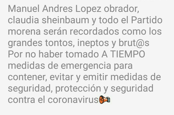 millaniro's tweet photo. @Claudiashein Estimable Sra. Sheinbaum y @lopezobrador_ @DiputadosMorena @MorenaSenadores @SEDENAmx @SGIRPC_CDMX Lea solicito q ya no sigan desestimando las consecuencias del contagio del coronavirus en🇲🇽. Guatemala ya declaró Edo. de emergencia y Uds. servidores públicos PERDIENDO EL TIEMPO❗ https://t.co/PNMN0dNSMm