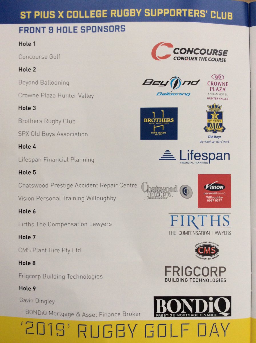 SPXRugby's tweet photo. Thanks to our front nine sponsors the golf day yesterday was a great success https://t.co/SLYKlS0NWc