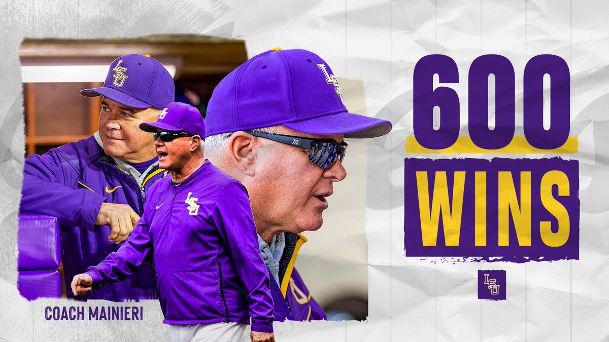 LSUbaseball's tweet photo. Tonight's win marks No. 6️⃣0️⃣0️⃣ for Paul Mainieri at LSU! https://t.co/TUiHdkhmoR