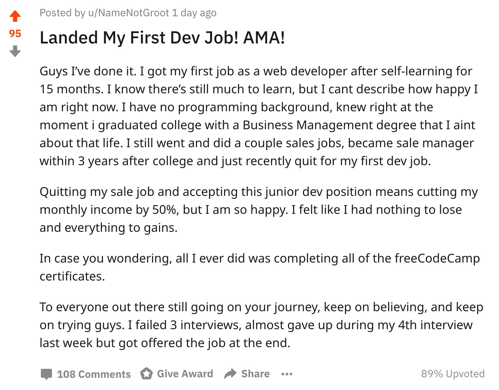 Dev Interview - First Cut