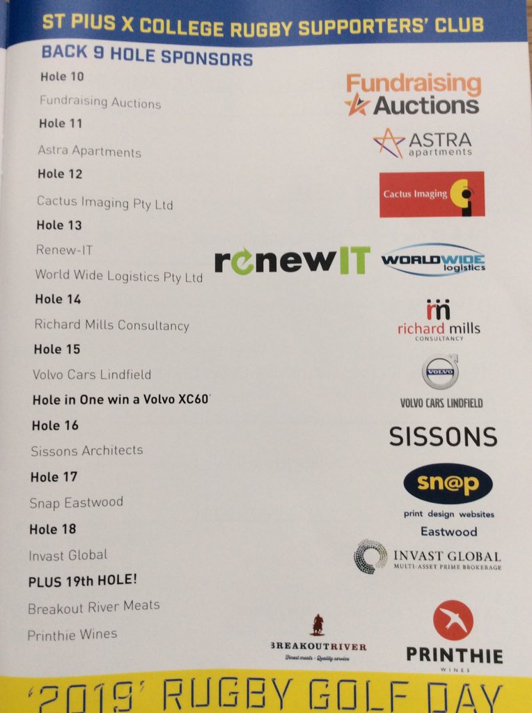 SPXRugby's tweet photo. Our back nine sponsors golf day sponsors, Thank you.  Unfortunately nobody took home the Volvo XC60 ☹️ https://t.co/xO8JAwuWRq