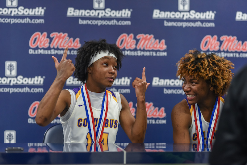 Theo_DeRosa's tweet photo. Columbus junior DJ Jackson and senior Aniya Saddler went out on top in their last game together — for now, anyway.
Jackson would be happy to play with — or against — Saddler in college in a year or two.
"That's my duo partner," Jackson said. "I love her." 
https://t.co/IHtUhDC8q4 https://t.co/pRYi5nTTf7