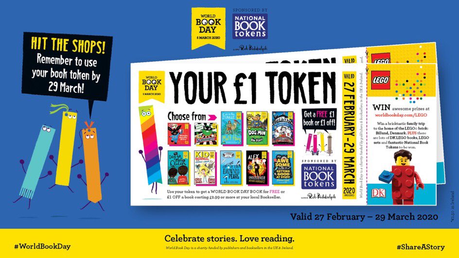 Got your £1 book token? Remember to head to your local bookshop this weekend and swap it for one of our amazing #WorldBookDay books. Which title will YOU choose? Tokens are valid until 29th March, so remember to use it before then. Happy reading! 📚📚📚