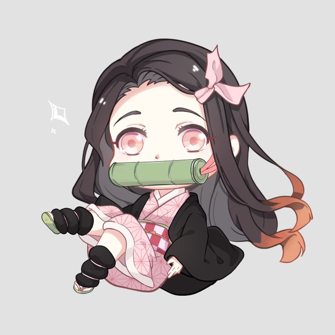 桜未雨さんがTwitterに投稿した竈門禰豆子(鬼滅の刃)のイラスト。