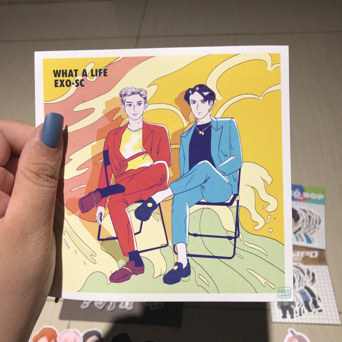 leeniehunnie's tweet photo. Started to decorate one of my office walls with EXO postcards; these are from @halawomen and i also got these during #stickerconmnl2020 https://t.co/U7dkCalrrr