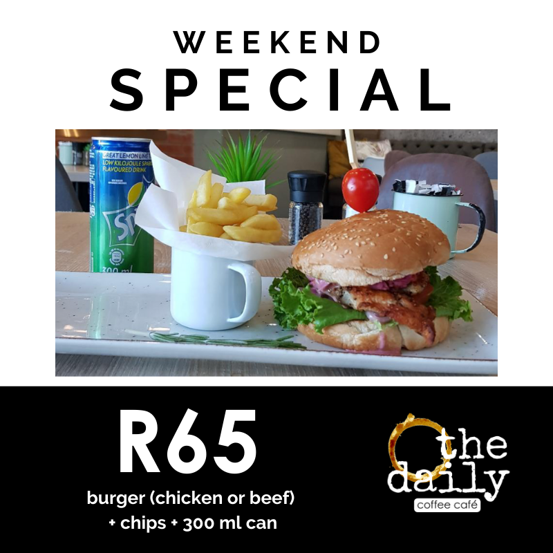 TheDailyCoffee7's tweet photo. R65 Weekend Special! Valid for the month of March.
@eastpointcentre #eastpointcentre #thedailycoffee #boksburg https://t.co/ensNCuPQMd
