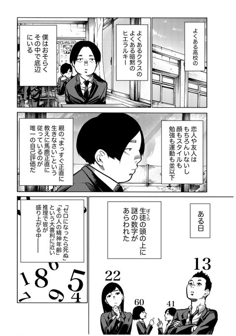 再掲載ですが、こんなのもお楽しみいただければ。

読み切り作品「数字」① 