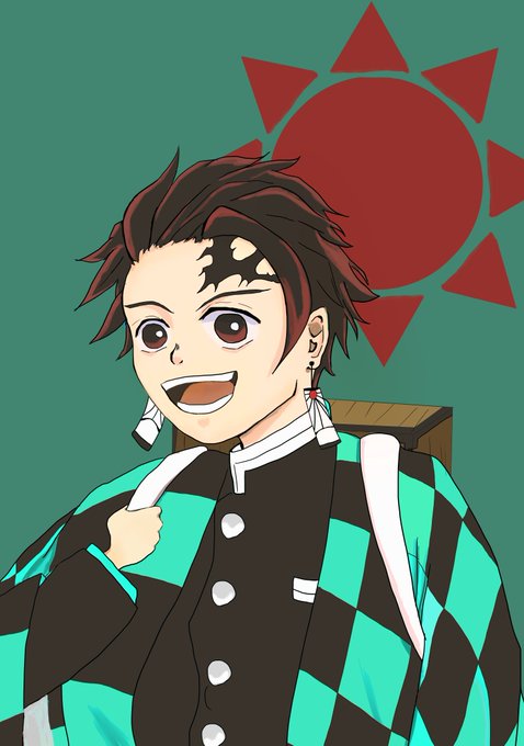 あいすかんさんがTwitterに投稿した竈門炭治郎(鬼滅の刃)のイラスト。