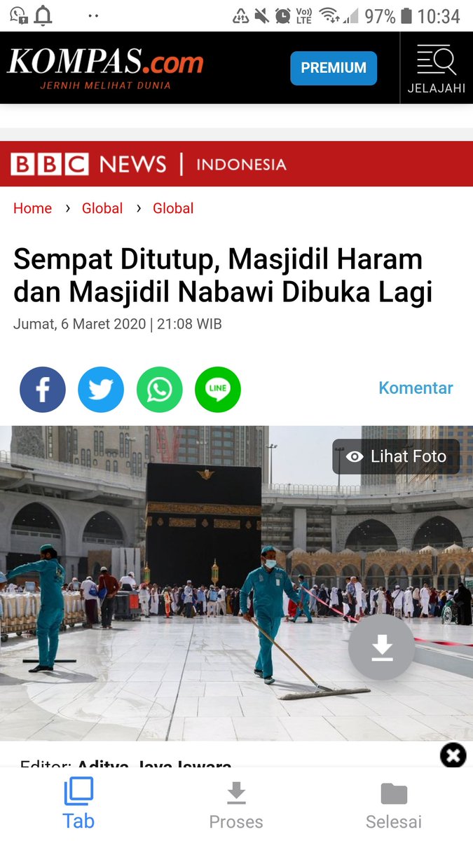 Kemarin disterilkan ,sudah dibuka kembali.
#mekkah #viruscorona