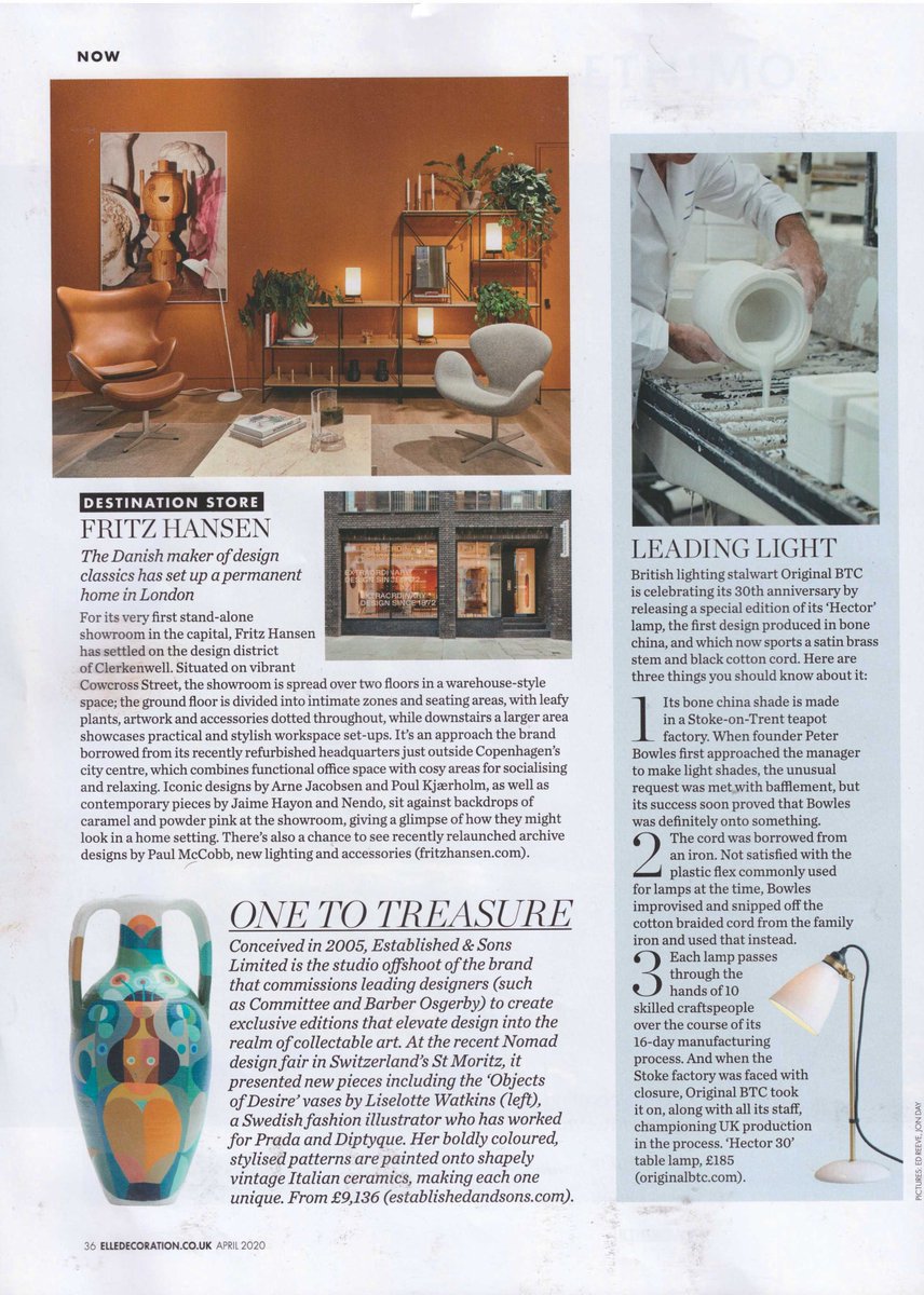 Originalbtc's tweet photo. We’re thrilled to see our first piece of press coverage on our new special edition Hector 30 light in @elledecorationuk - very grateful for @elledecorationuk’s support!
Hector 30 is now available online: https://t.co/cBKXAB1X2B
#OriginalBTC #30years #Hector30 #HectorLight https://t.co/loKBsPH0n7