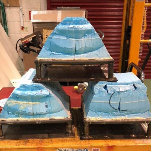 BrightonUniFS's tweet photo. On Thursday the team went up to Cranfield to test the Impact Attenuator designs and all passed! Here's a pic of the aftermath! #BrightonUni #FormulaStudent #imechE #Cranfield https://t.co/YlHkV185Aq