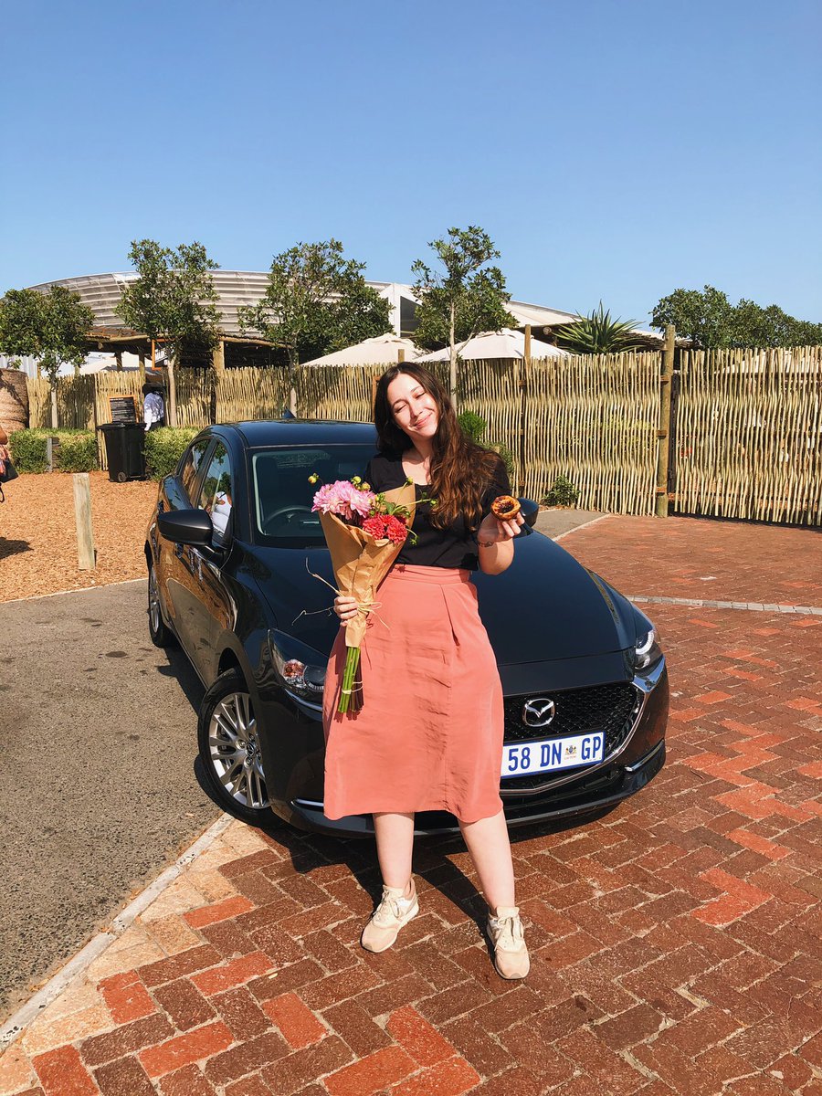 Road trip ready! So excited to take the new <a href="/Mazda_SA/">Mazda Southern Africa</a> #Mazda2 out for a spin with <a href="/Julietmc/">Juliet McGuire</a> today ✨ It’s the perfect day to explore our beautiful city 🤍 #Mazda2roadtrip #thebeautyoffreedom