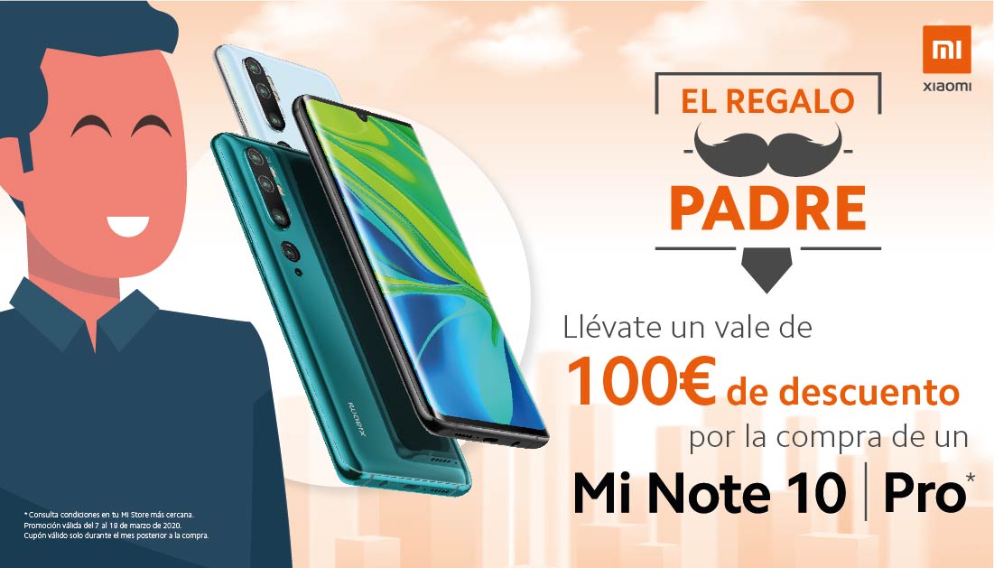 mistorevitoria's tweet photo. Consigue el regalo perfecto para tu padre en #MiStore 🎁 Por la compra de un #MiNote10 o #MiNote10Pro recibe un vale de descuento de 100€ 😎 https://t.co/1oqPcTnunP