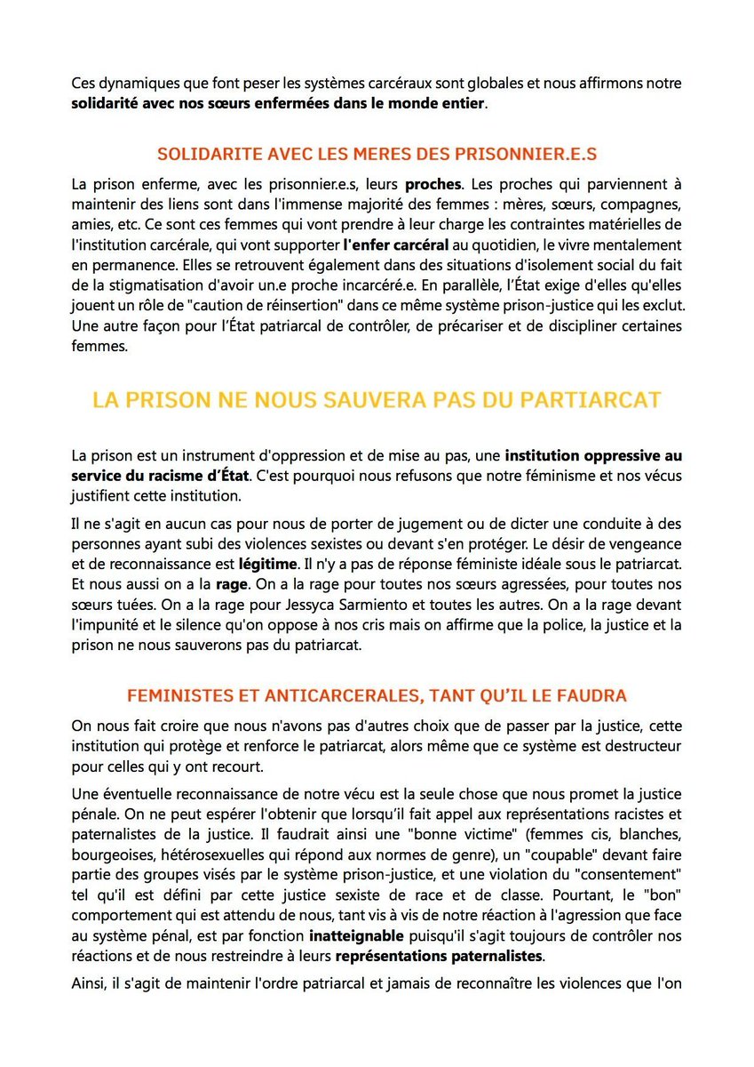 8marsAntitaule's tweet photo. POUR UN FEMINISME ANTICARCERAL 🔥

VOUS NE GEREREZ PAS NOTRE RAGE FEMINISTE PAR VOS INSTITUTIONS RACISTES ET PATRIARCALES !

#8mars
#anticarcéral https://t.co/L9pNVJvPzH