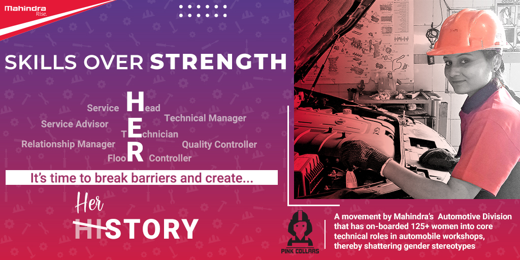 18002096006's tweet photo. Our #PinkCollars drive to bring women in technical roles at service centers has seen fearless ladies making a mark in the auto industry. This #WomensDay2020 , 𝘀𝘁𝗮𝘆 𝘁𝘂𝗻𝗲𝗱 for some inspiring stories shattering stereotypes, winning with #SkillsOverStrength .
#WithYouHamesha https://t.co/ATz2JxsSpq