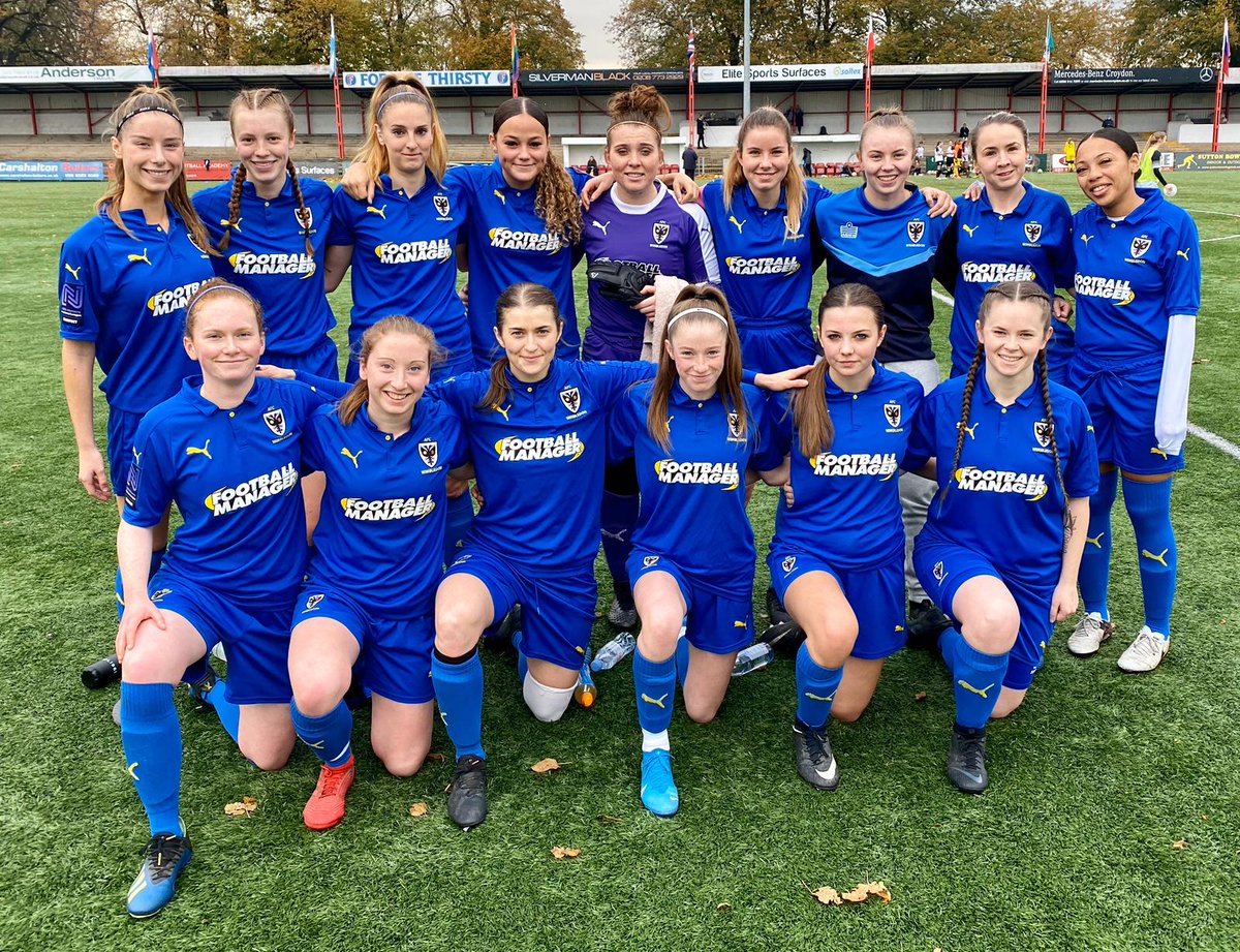 afcw_women's tweet image. It's Ladies day @AFCWimbledon today. Show your appreciation and support for our @AFCWLadiesGirls @afcw_ladies teams #footballfamily #wearewimbledon #Dons  
💛💙⚽️🥅