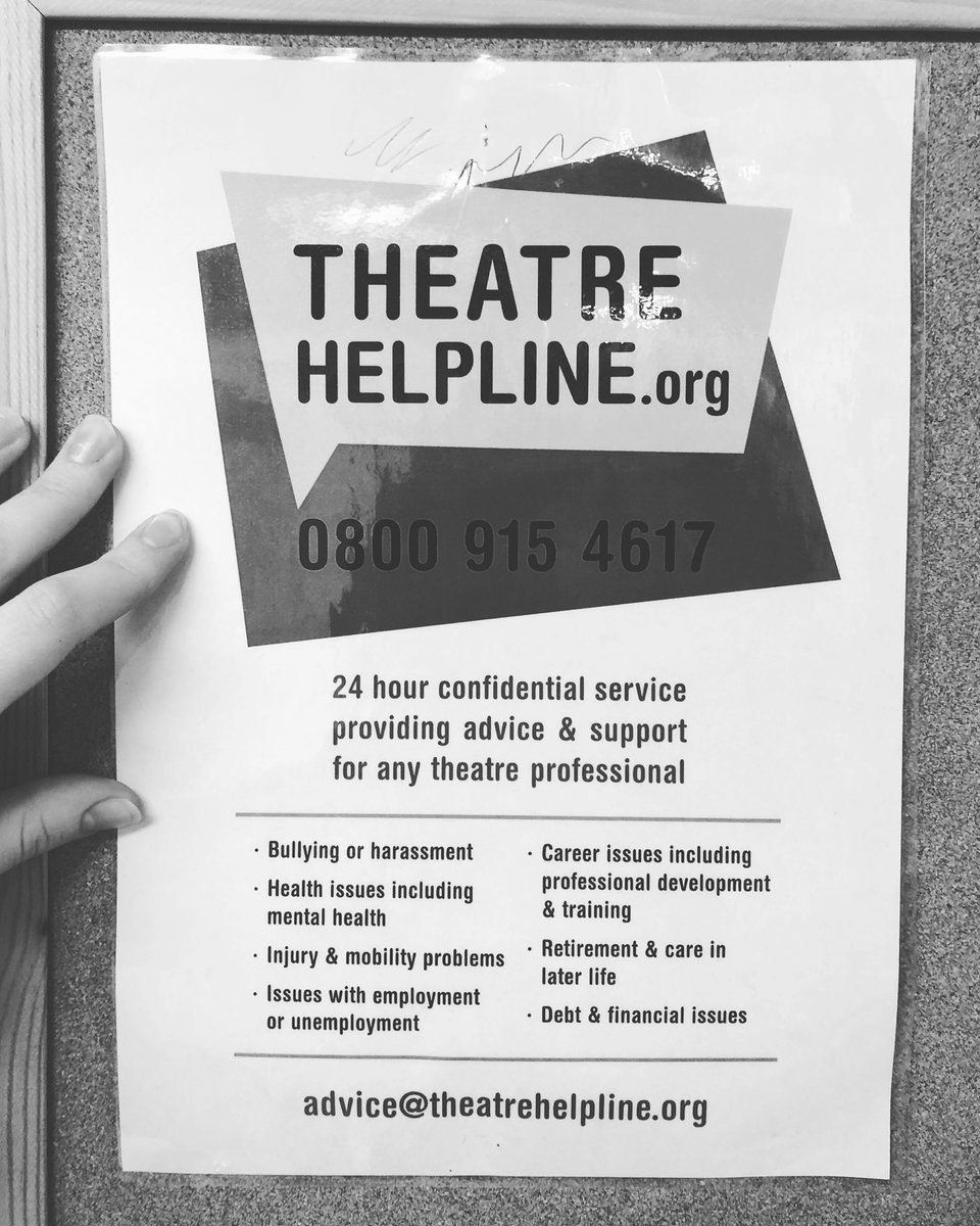 danielasutclffe's tweet photo. I noticed this on the @GreenwichTheatr noticeboard last night and thought I would share it for anyone who might need it 💙

The number is 0800 915 4617. https://t.co/sNSTRQ4FXh