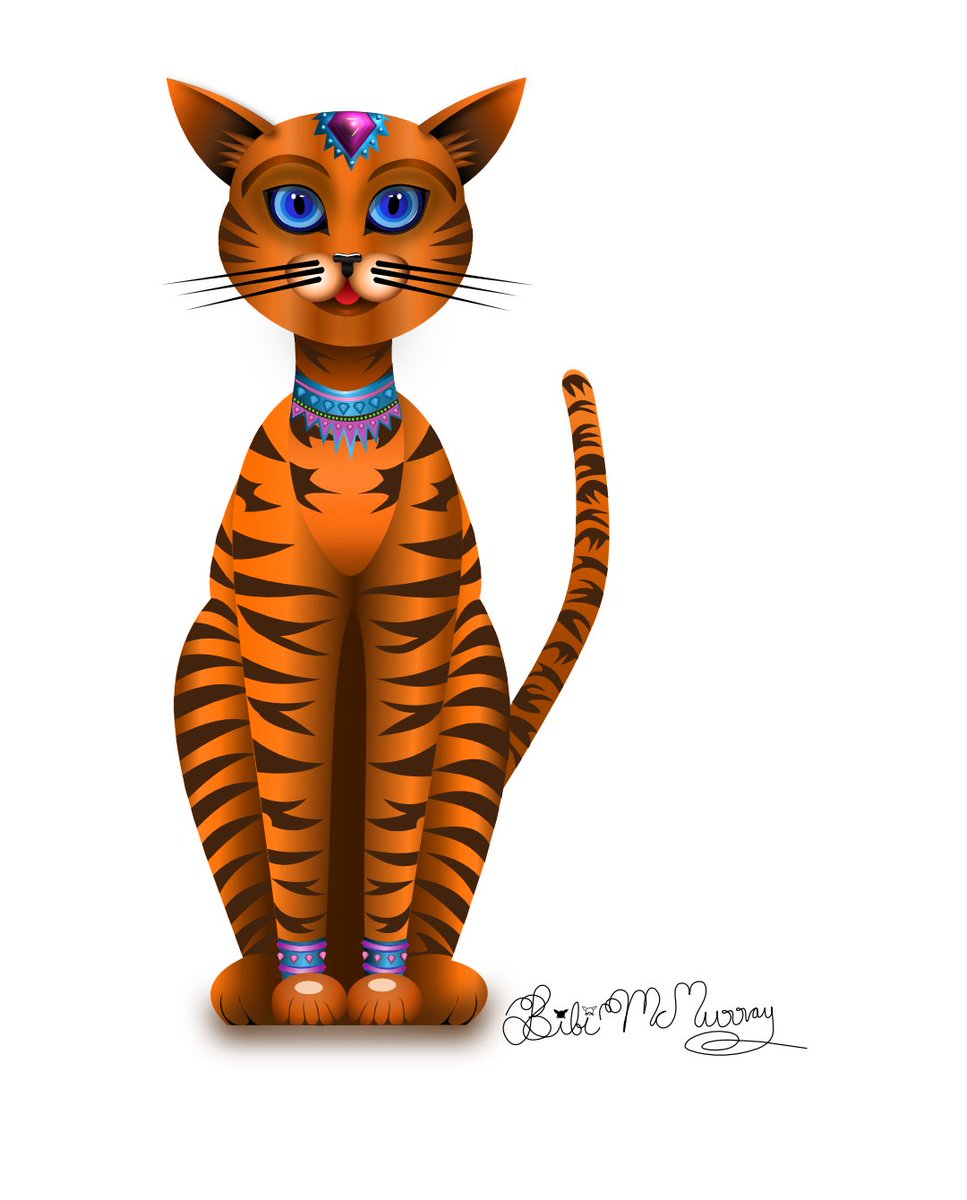 BibiMcMurray's tweet photo. "Queen of Egypt." #madeinaffinity #affinitydesigner #digitalart #cats #cartoon # https://t.co/nkTYt97sx6