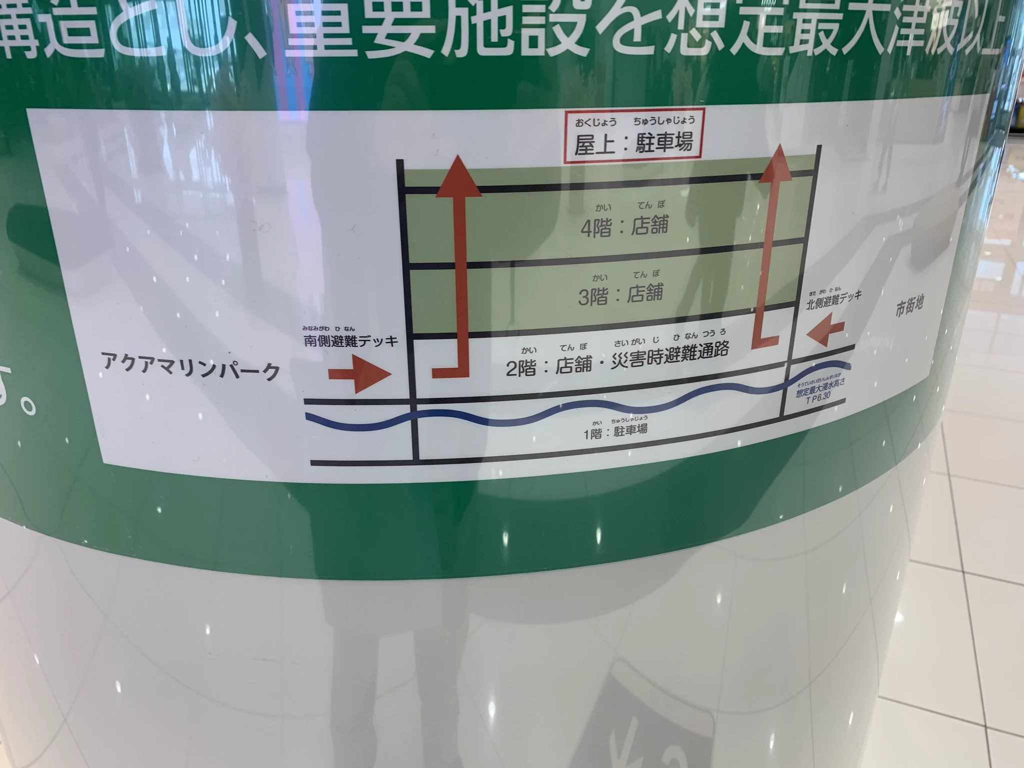 福島県のイオンモール、1階全部が駐車場で2階からが店舗という珍しい構造。ちゃんと理由がありました。