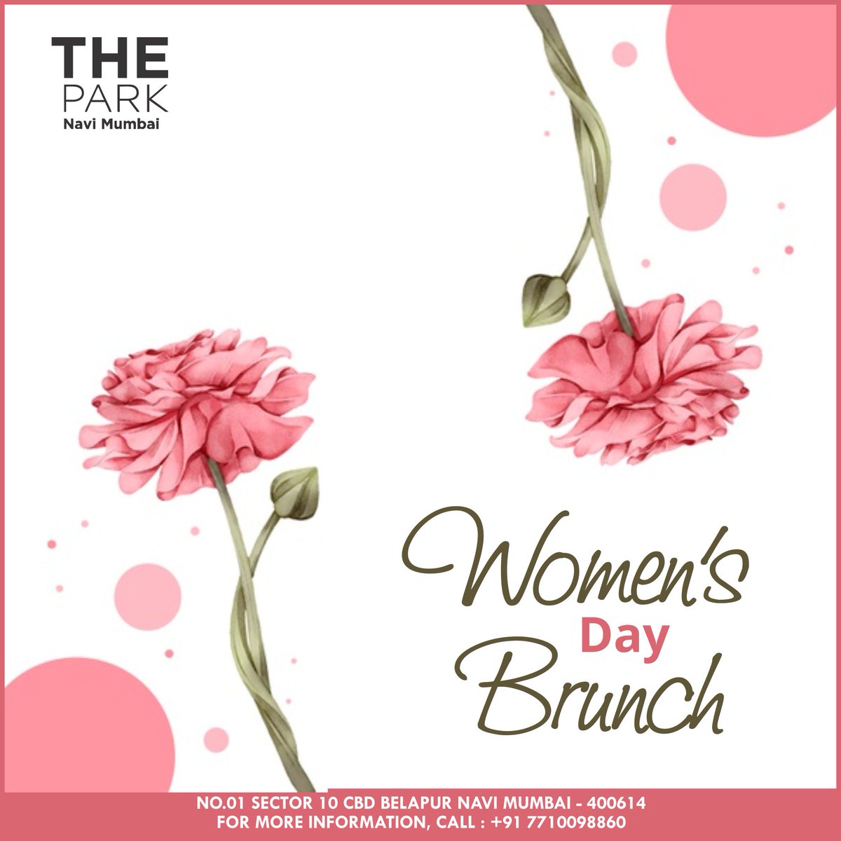 parknavimumbai's tweet photo. “A charming woman doesn’t follow the crowd; she is herself.” –Loretta Young
Celebrate your day with a delectable spread. 
Avail a delicious 30% off and celebrated the spirit of women!
8th March
For more information contact: 89763 98893

#WomensDayOffer #TheParkHotels #NaviMumbai https://t.co/lhqEDdCnI0