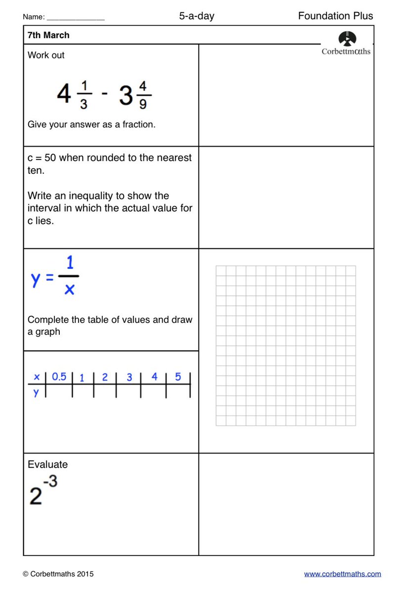 Corbettmaths's tweet photo. Studying for Higher GCSE Maths? Try today's Foundation Plus, Higher &amp; challenging Higher Plus #maths5aday answers: https://t.co/YFH42YTcTV https://t.co/eV4wdN0DjK