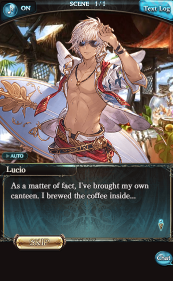 Lucio: Not to worry, I knew this would happen. So I brought my own coffee.Sandalphon: Okay FUCK YOU--