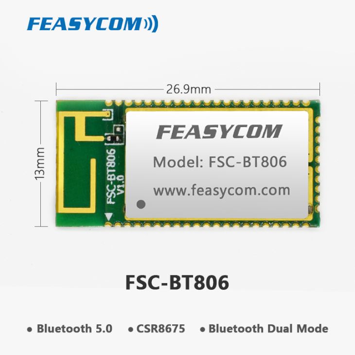 module_wifi's tweet image. CSR8675 Bluetooth5.0 Stereo Audio Module FSC-BT806 Feasycom FSC-BT806 is adopting the newest Bluetooth 5 compliant solution, with the versatile CSR8670 or CSR 8675 chipset, enabling audio data to be wirelessly communicated between audio devices...

feasycom.net/bluetooth-audi…