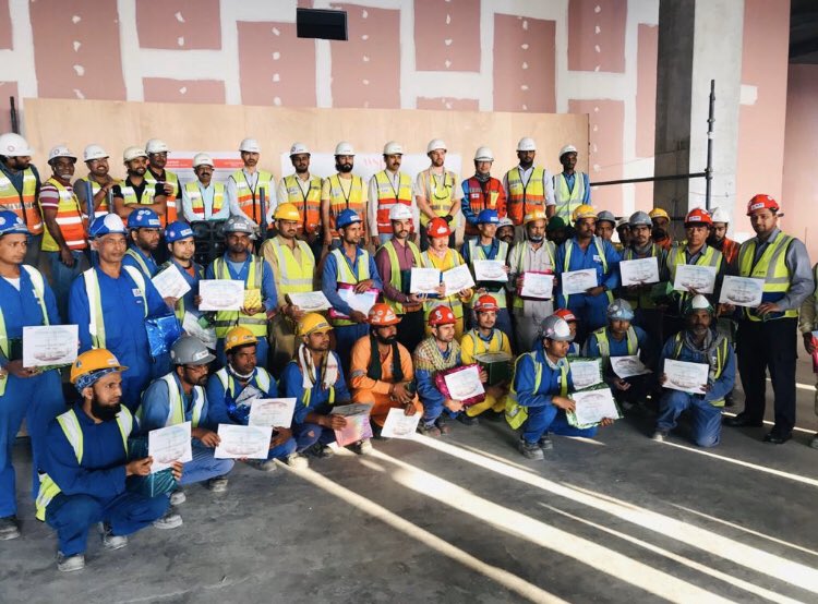 MALC229's tweet photo. Safety awards and recognition held with the work force of One Zaa’beel Project. An amazing project and an amazing team #OneTeamWorkingSafely @WSP_ME #wearewsp https://t.co/96bwJBoeTn
