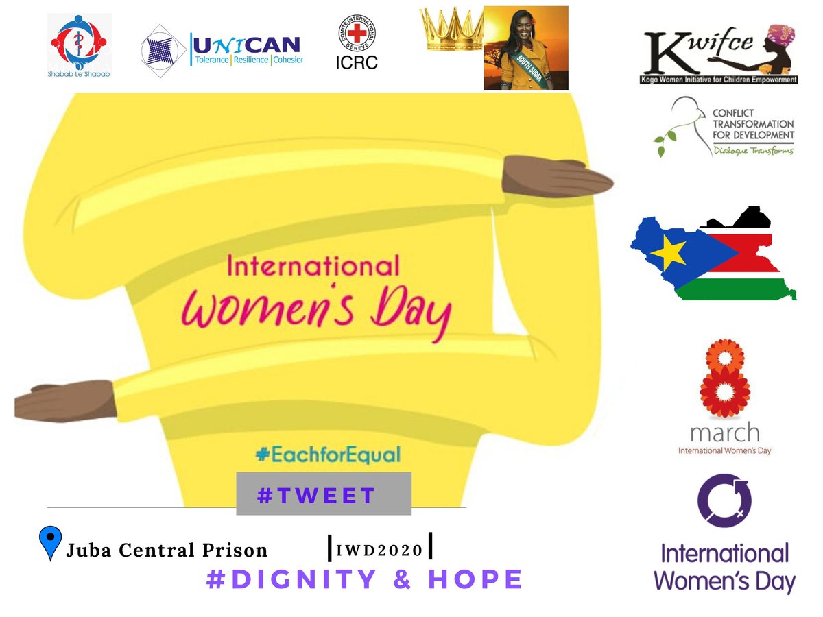 CTDSS2016's tweet photo. We believe everyone deserves an equal opportunity – and mentoring is just one key enabler @UNICAN1 @AsaraPanchol @ICRC_Africa that can help support the needs of society#IWD2020 #JUBAPRISON
#EachforEqual
What will you be doing for #InternationalWomensDay https://t.co/eqxiSAVyvL