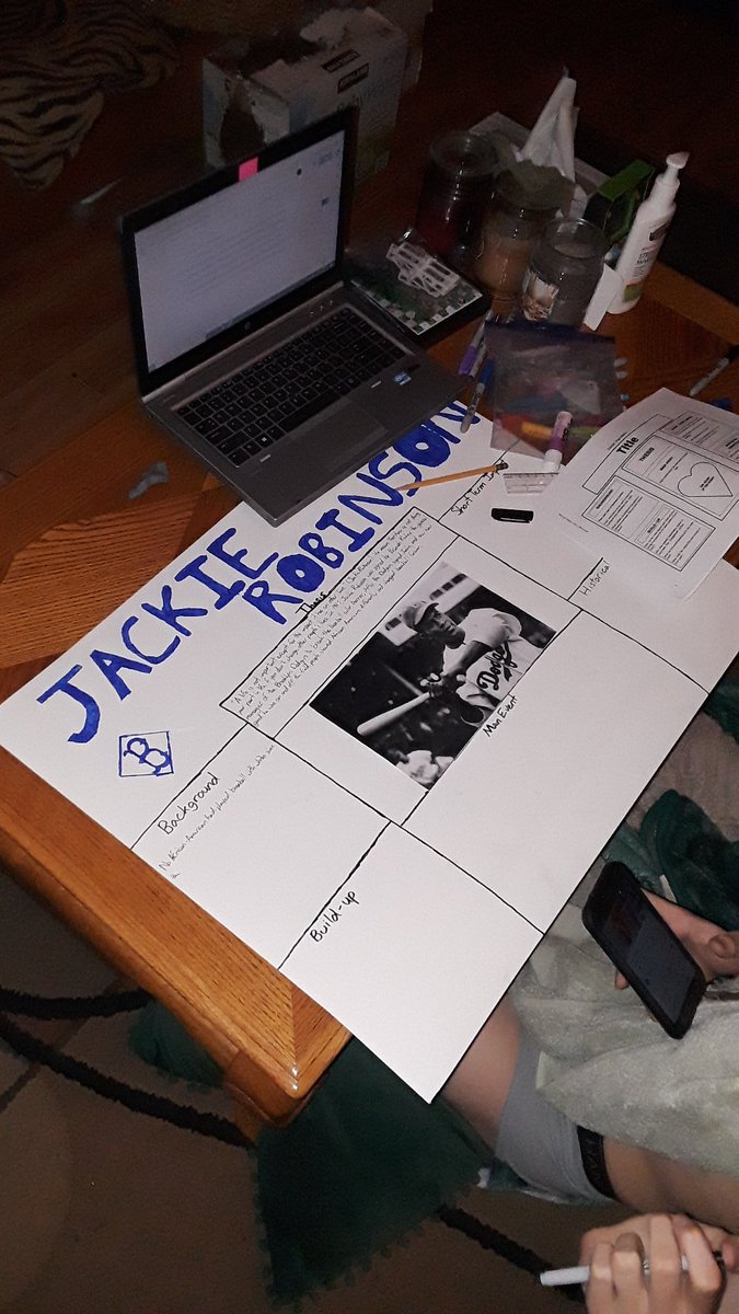 Andyman516's tweet photo. Our son had to do an essay and a display for English Literature Class, he picked Jackie Robinson to do his report on.... https://t.co/lVHtZcf6oj