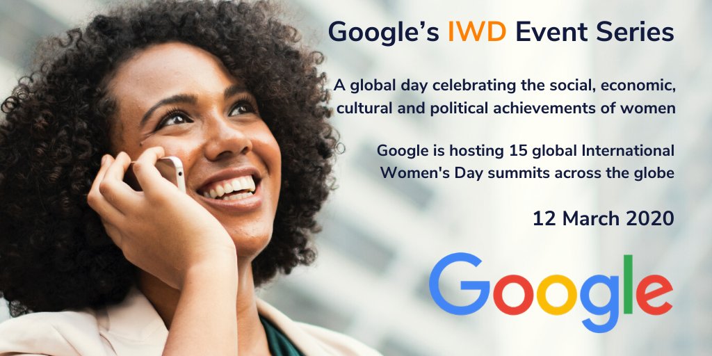 ZindiAfrica's tweet image. The International Women's Day Summits happening across the globe is taking place this coming week! We hope everyone will be tuning in to this one. Hosted by @Google. 😀