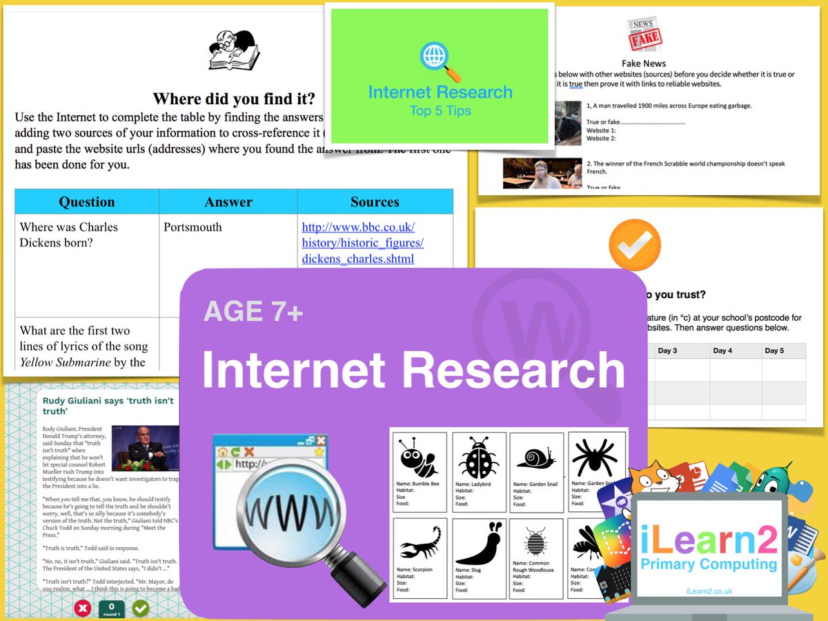 iLearn2Primary's tweet photo. Internet Research Pupil Activity Pack: 6 challenges to develop important research/internet skills; plausibility, accuracy, finding specific information, referencing &amp; understanding fake news. Plus tips video, worksheets, teacher notes &amp; more. https://t.co/tuOzOjHN3E #edtech https://t.co/Q03MXME1QD
