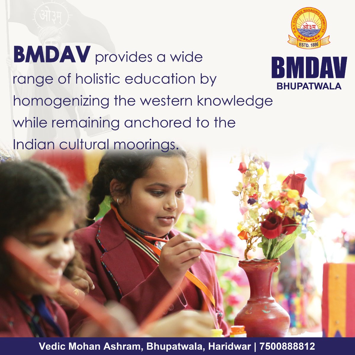BmdavHaridwar's tweet photo. @BmdavHaridwar  provides a wide range of holistic education by homogenizing the western knowledge while remaining anchored to the Indian cultural moorings.

#CreatingLeaders #DAVGroup #Education #HolisticEnvironment #Students #Teachers #AdmissionsOpen #BMDAV #Bhupatwala #Haridwar https://t.co/Wqg96hR2qb