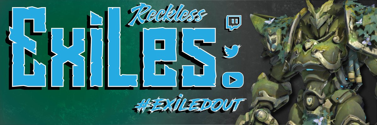 chickychickgg's tweet photo. Hi yes, it's past midnight, but I finally finished the banner for @RecklessExiles. Can we Pogs in chat, please? https://t.co/HpfUrbqfwW