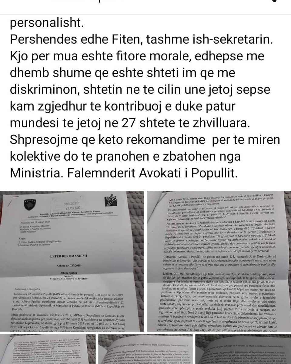AlketaSpahiu's tweet photo. My endless "war" for equality and justice @MFAKOSOVO https://t.co/dppqW8PFLq