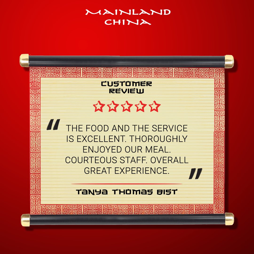MLCIndia's tweet photo. Thank You so much for such wonderful feedback! We loved having you over. Do visit us again!
#MainlandChina #Review https://t.co/xjd0T924u1